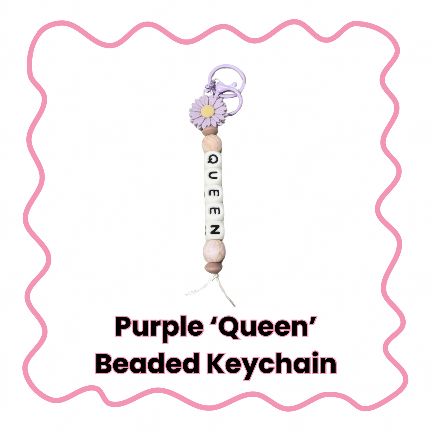 Queen - Beaded Keychain