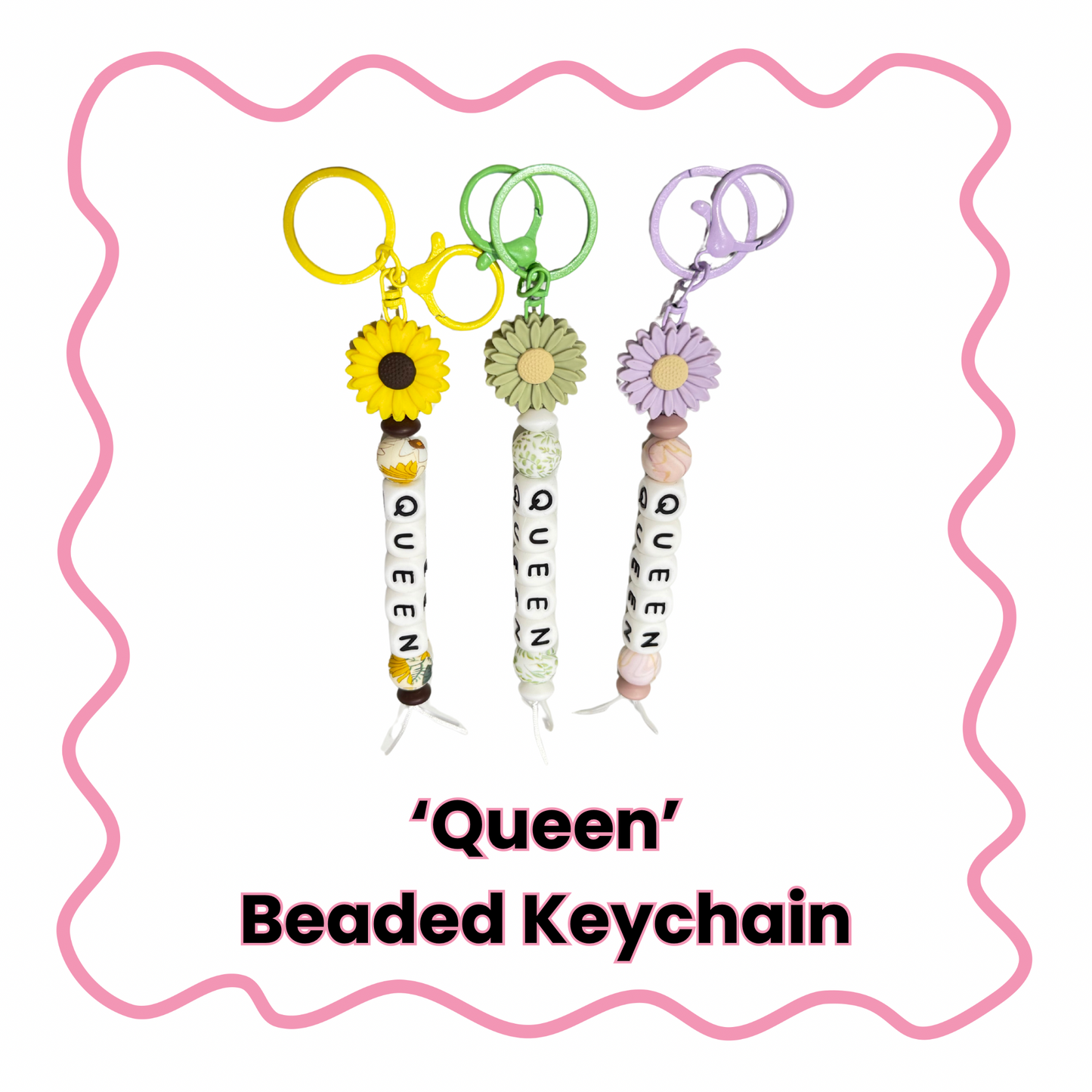Queen - Beaded Keychain