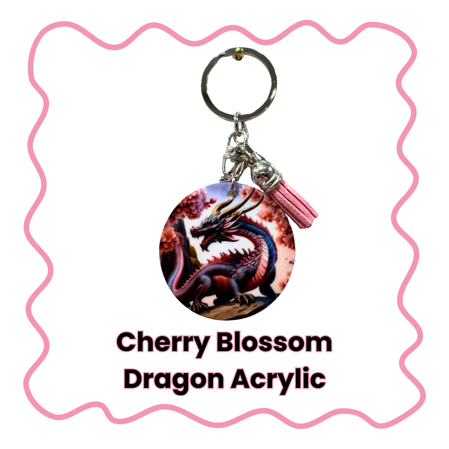 Cherry Blossom Dragon - Acrylic Keychain