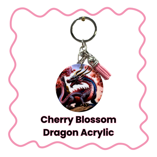 Cherry Blossom Dragon - Acrylic Keychain
