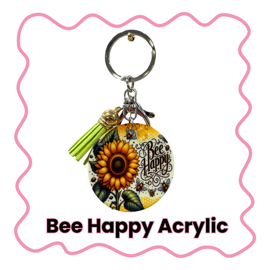 Bee Happy - Acrylic Keychain