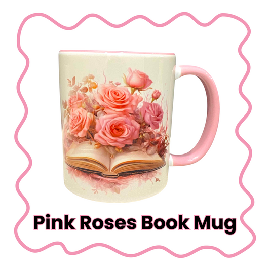 Pink Roses Book - Mug
