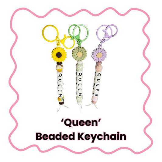 Queen - Beaded Keychain